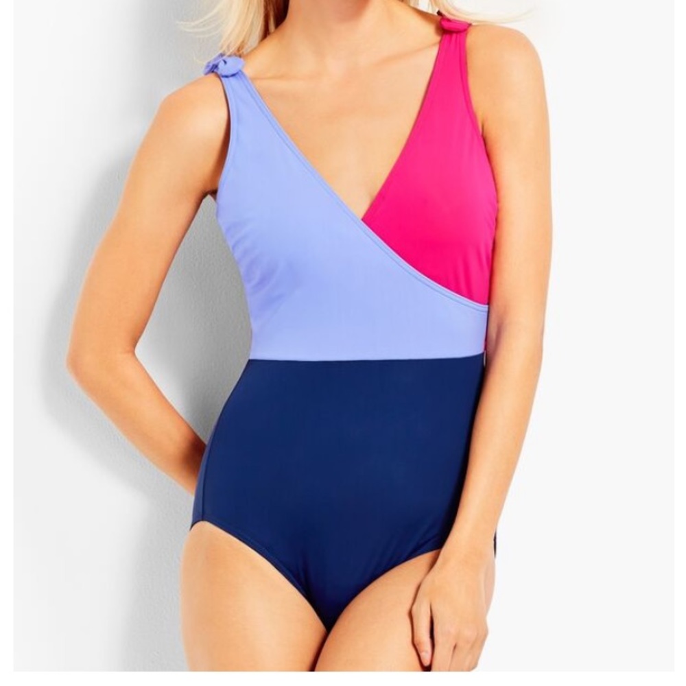 NWT-Talbots Colorblock Swimsuit